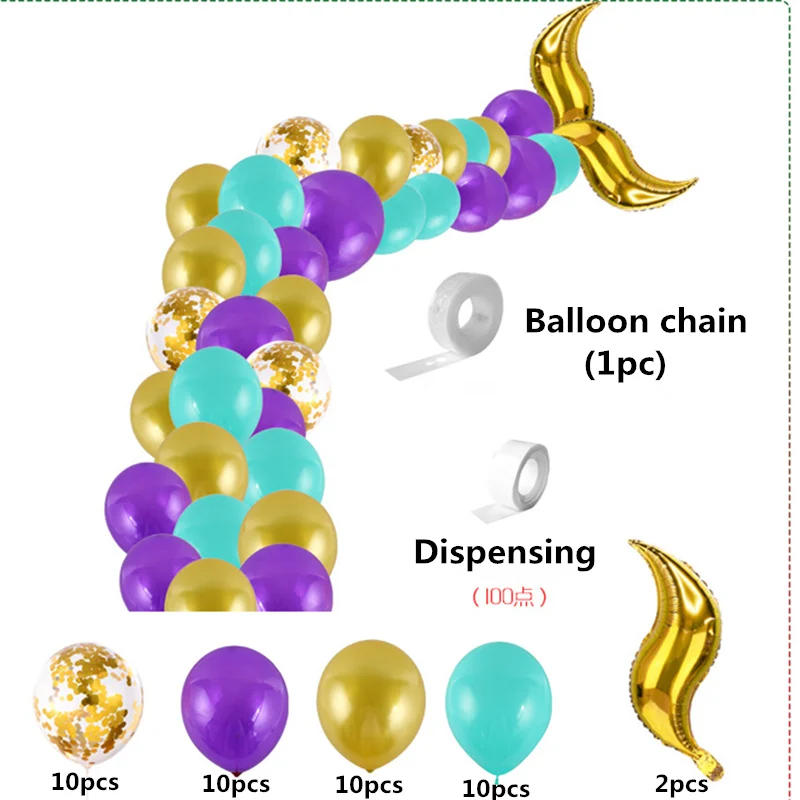 Русалка шар цепи набор 12 дюймов латексные шары День рождения украшения поставки