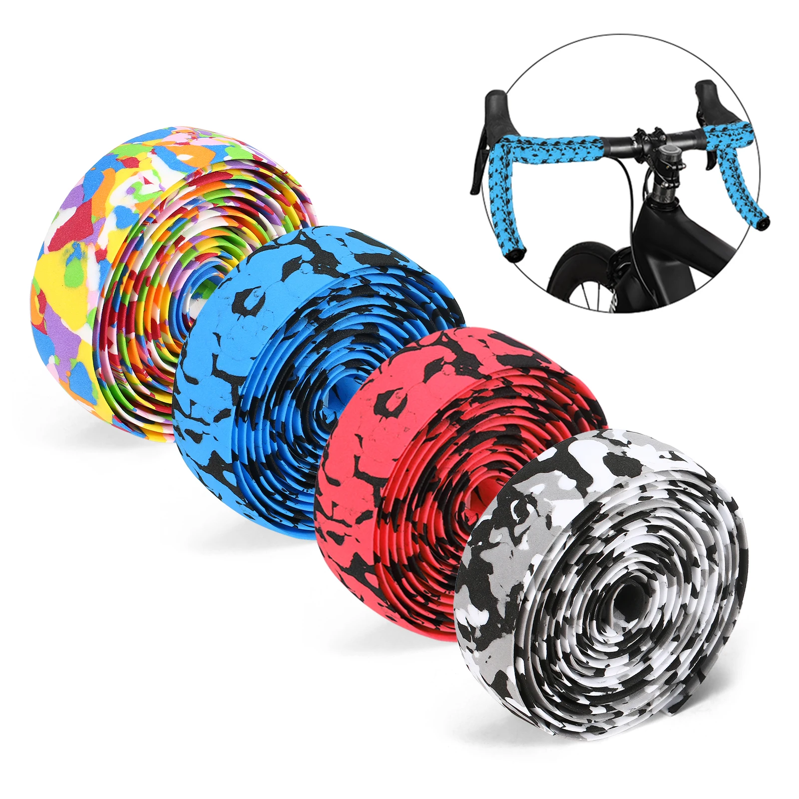 

2/4pcs Road Bike Handlebar Band EVA Soft Non-Slip Shock Absorption Bicycle Handlebar Tapes Cycling Handlebar Tapes Bar End Plugs