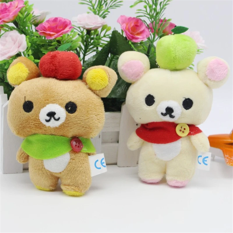50 шт./лот Kawaii Joint Rilakkuma Медведь маленький кулон плюшевые игрушки, женская сумка/брелок для телефона Легкий медведь Подарочная игрушка