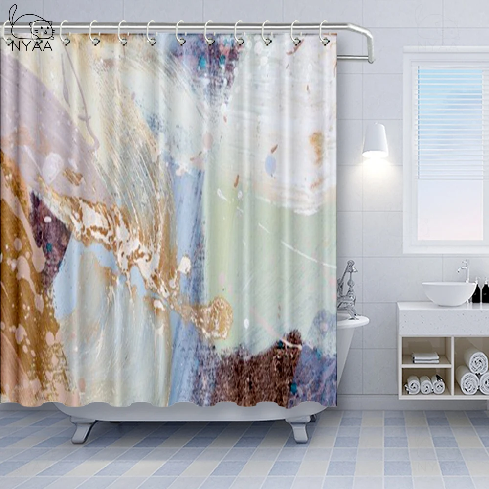 Vixm серый и желтый занавеска для душа гранж уличный стиль рисунок кисточкой