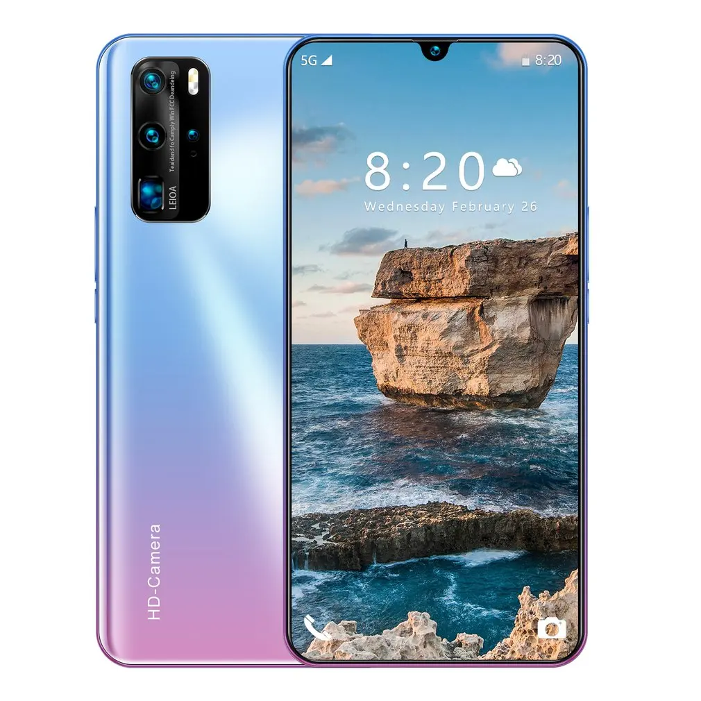 

Смартфон P40 Pro, экран 7,3 дюйма, 2 + 16 ГБ, мобильный телефон, технология распознавания лица