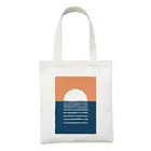 Женская Холщовая Сумка для покупок, с принтом в виде пейзажа солнца и заката