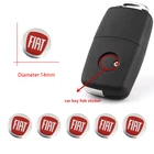 5 шт. 14 мм автомобильные наклейки с логотипом дистанционного ключа наклейки для FIAT 500 Grande Punto UNO Tipo Stilo Astra Bravo Panda Freemont Linea Strada