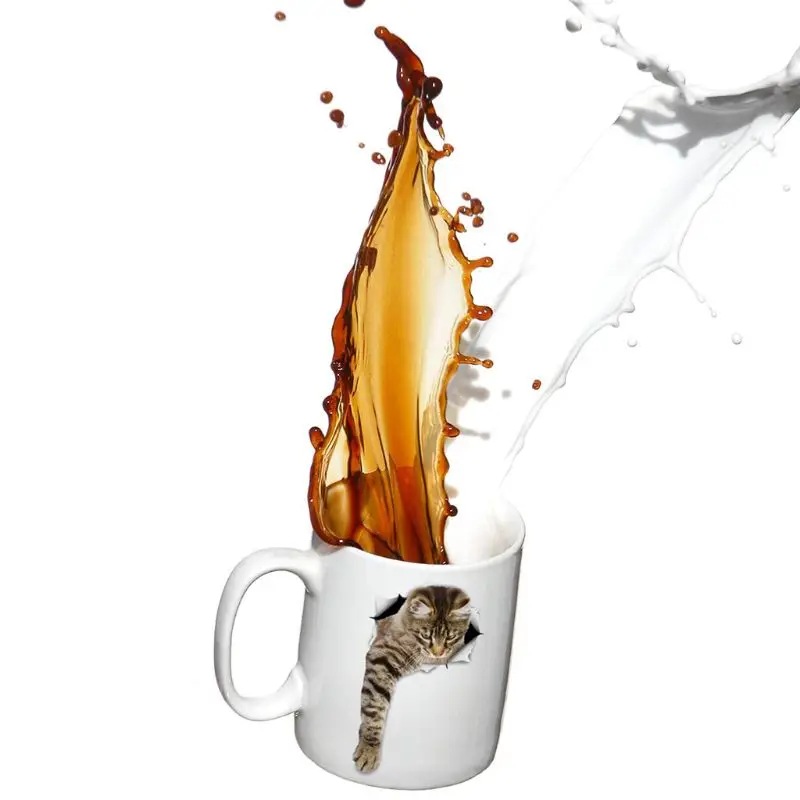 Милая кофейная кружка с кошкой керамические чашки для завтрака 350 мл чашка воды