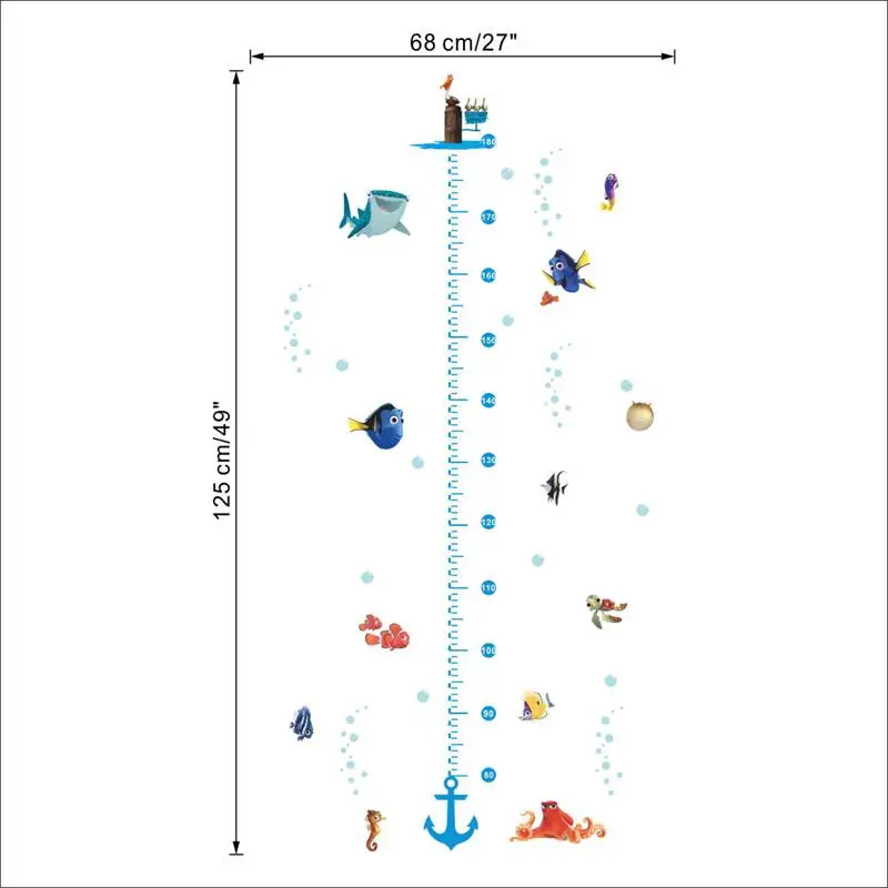 Поиск Немо стикер на стену высота измерительная шкала наклейка для детской