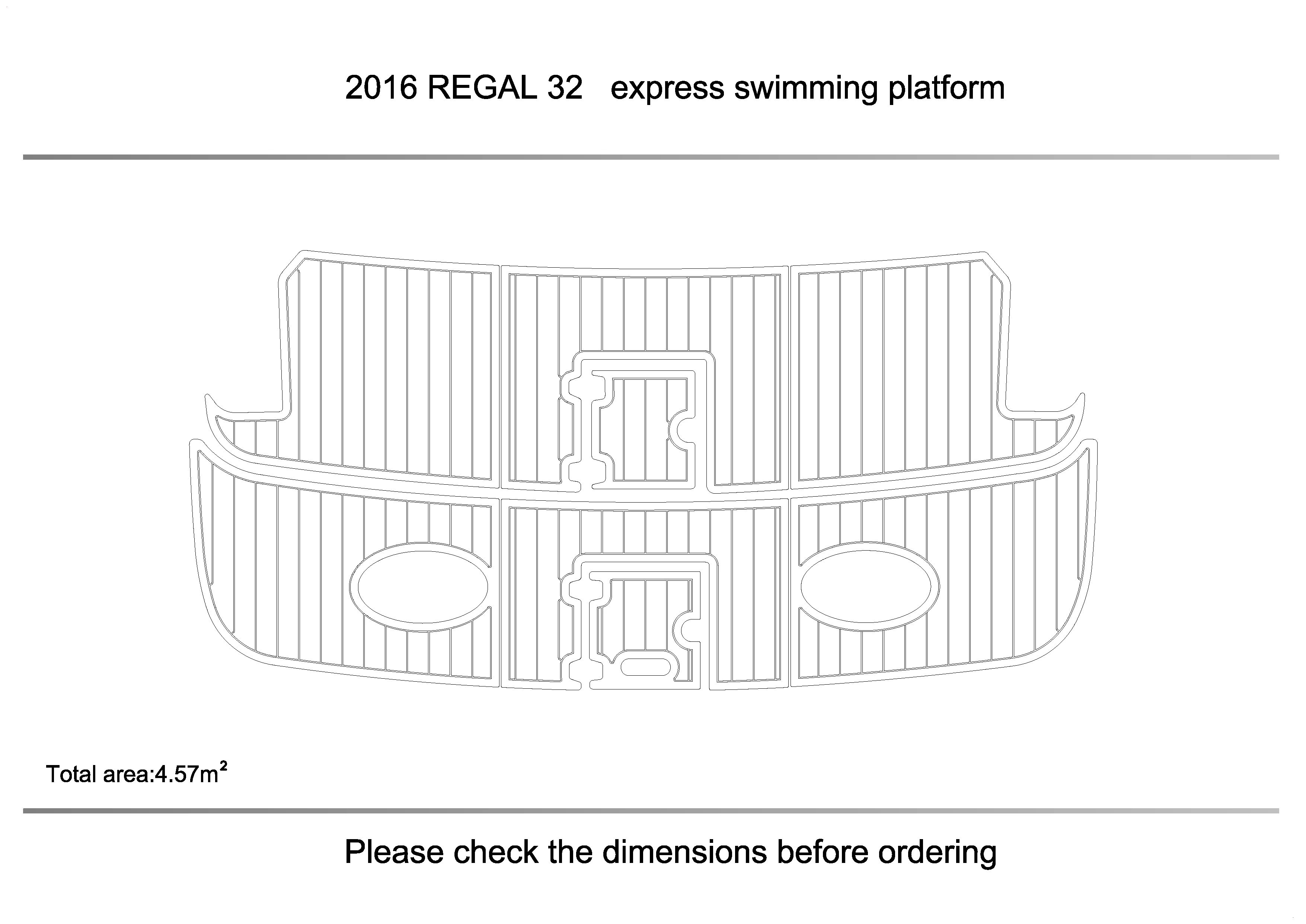2016 REGAL 32 Экспресс коврики для плавательной платформы 1/4 дюйма 6 мм EVA Тиковый