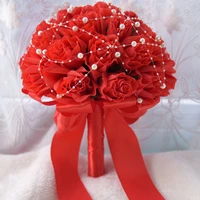 hot sale 2020 red flowers wedding bouquet pearl marriage bouquet cheap flower bouquet %d0%b1%d1%83%d0%ba%d0%b5%d1%82 bride holding bouquet