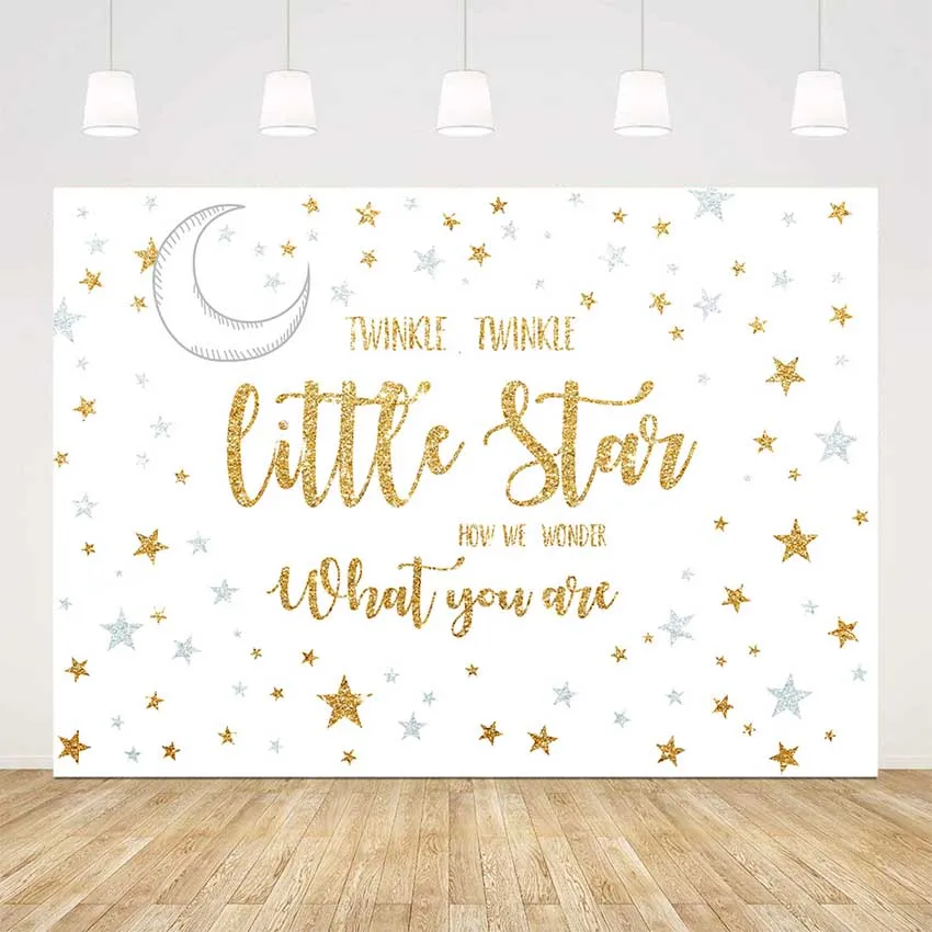 С блестками и нашивкой в виде звезды для девочек baby shower украшения twinkle с принтами