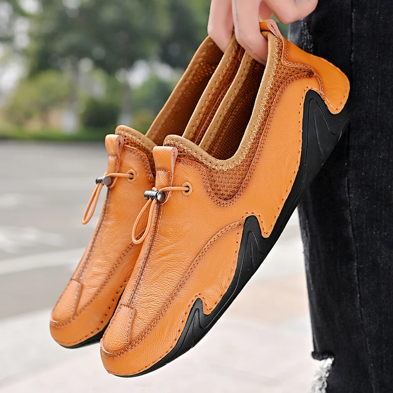 

Men's Peas Shoes New Large Size Octopus Casual Set Flat Heel Solid Color Soft Sole Shoes