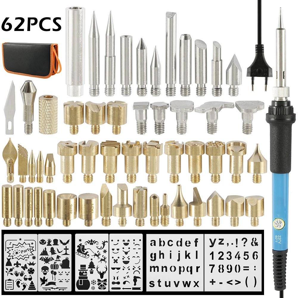 Комплект для выжигания из дерева паяльник с регулируемой температурой и