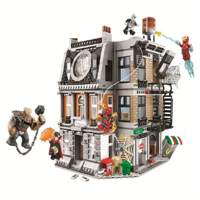 

In stock 10840 Avengers Super Hero Sanctum Showdown Iron Man Spider Man Building Block Toys For Children