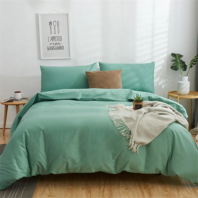 

Pure color simple and comfortable bedding Nordic bedspread duvet cover bed For family double bed cover luxury bed cover 220