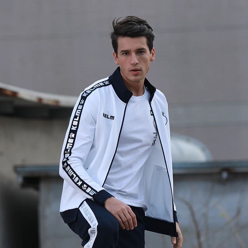 Мужская спортивная куртка KELME винтажная в полоску для бега на весну 3881206|Мужские