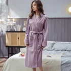 Женское длинное платье-халат, новинка весенне-осеннего сезона, хлопковый Халат, повседневная одежда для сна с отложным воротником, свободное домашнее платье