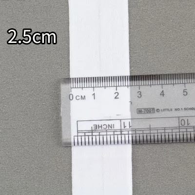 2.5cm white 10 метров Meetee многоцветная эластичная тесьма лента бинт эластичный пояс для DIY шитье нижнее белье сумки аксессуары для одежды - Цвет: 2.5cm white