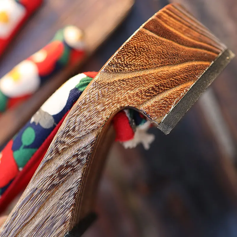 WHOHOLL Clogs Women's Japanese Sandals Cos Geta Flip-flops Thick Bottom Wood Slippers Summer Anti-skid High Heel Wedge Sandals