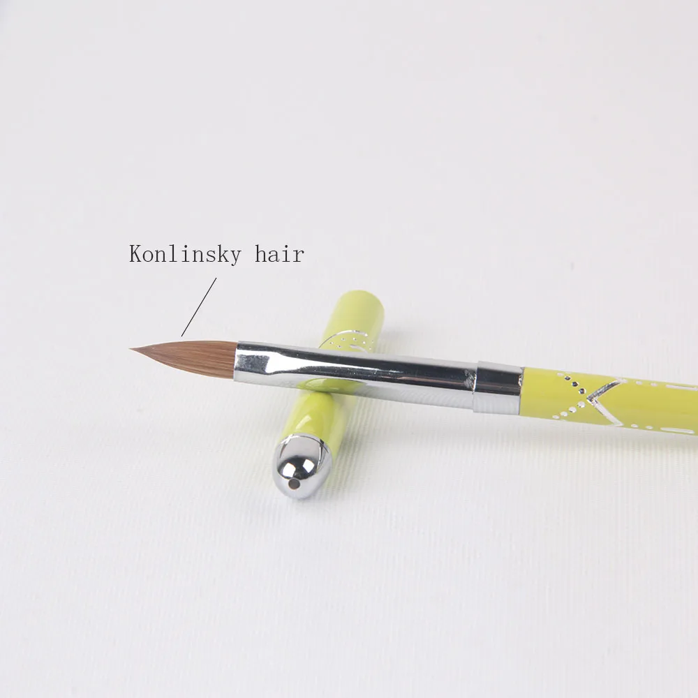 

BQAN 1 Pc Metal Handle #10 Acrylic Nail Art Brush Kolinsky Sable Hair Brush Crystal Nail Pen Painting DIY Tool