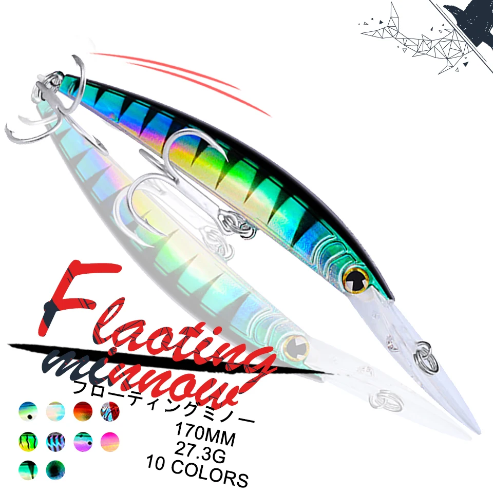 

1PCS 170MM 27G Minnow Floating Fishing Lure Crankbait Artificial Baits Wobblers Fishing Baits Pesca Bass Carp Fishing Tackle