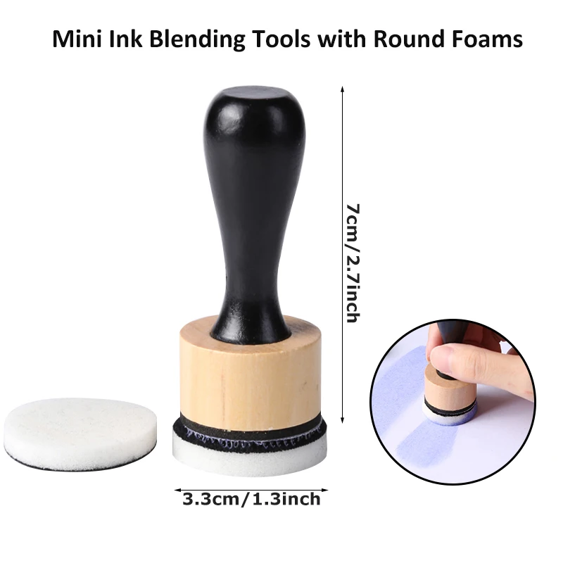 

Mini Ink Blending Tools with Round Foams Refills for DIY Ink Stamp Stencil Albums Painting Craft Art Drawing Scrapbooking Tool