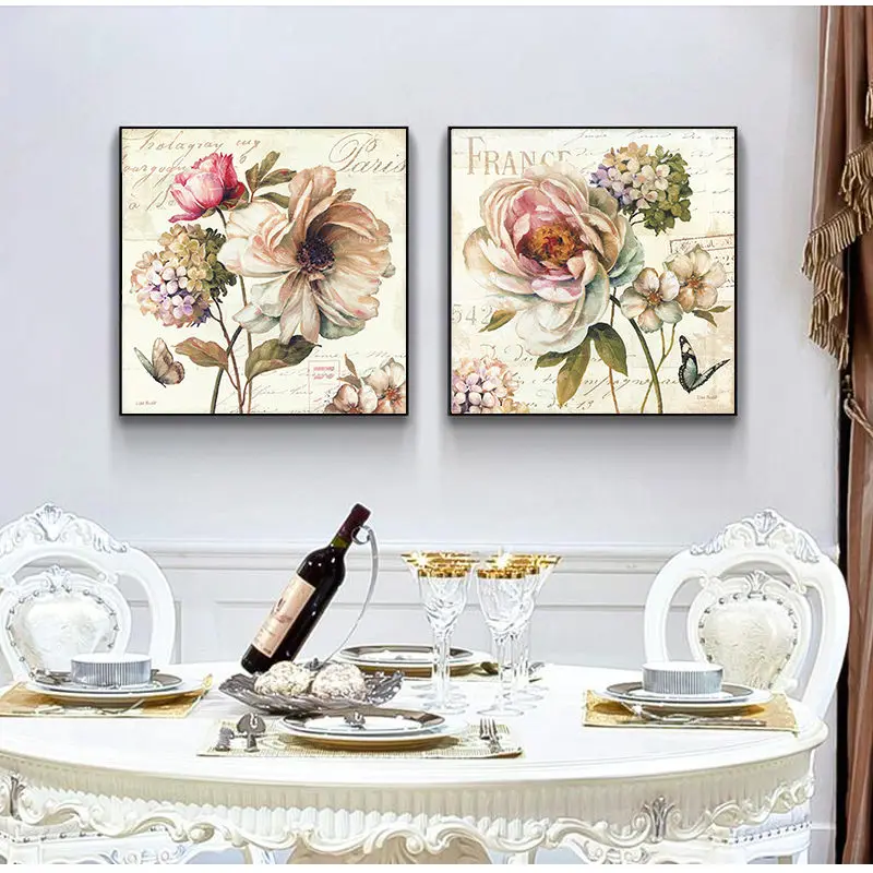 Yumeart Classical Oil Painting on Canvas Flower Pattern Prints Posters Artwork Abstract Floral Wall Art Living Home Decoration | Дом и сад