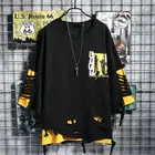 Футболка Мужскаяженская с дырками, креативная уличная одежда в стиле хип-хоп, черный топ для пар, лето 2021