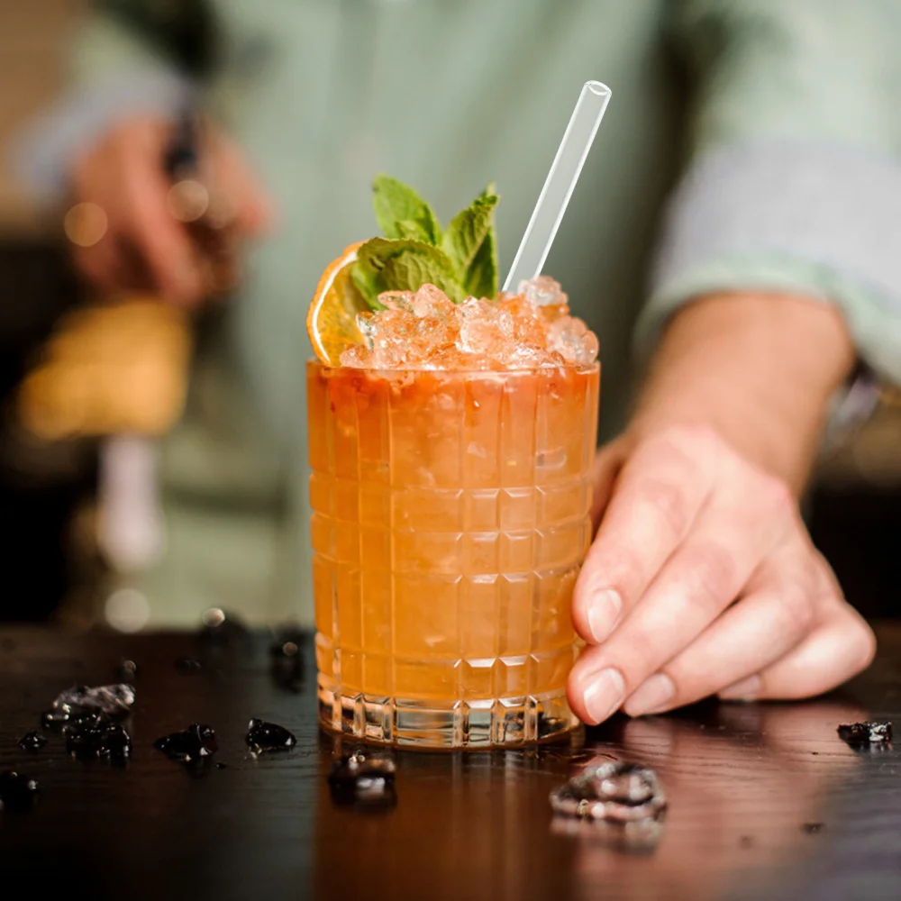 

16pcs Reusable Glass Straws with Brushes Transparent Straws Glass Straws