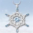 Романтическое женское ожерелье со снежинкой и синими стразами, модные женские украшения, романтические элегантные аксессуары, подарки на День святого Валентина
