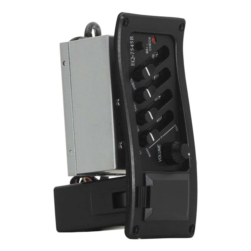 

4 Band Acoustic Electric Guitar Pickup String Instrument Accessories EQ Equalizer Preamp With Volume Treble Middle Bass Control
