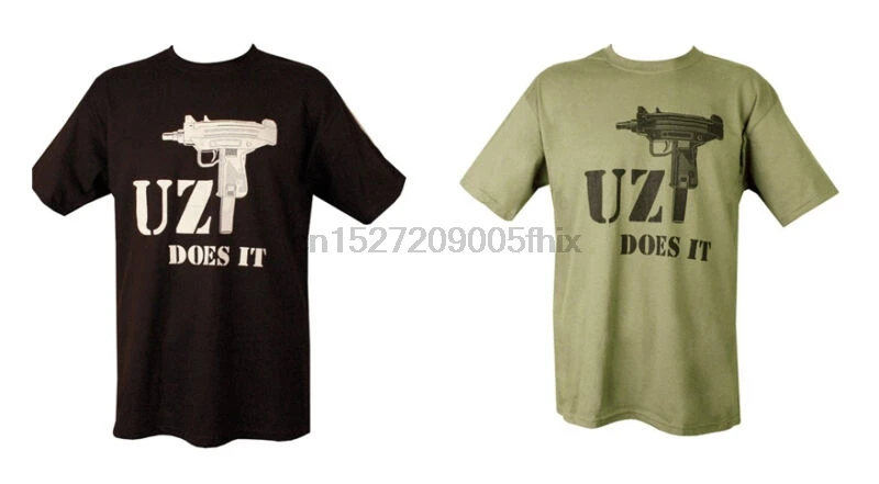 Военная Униформа Британский армейская Футболка с принтом УЗИ пулемет Ирак