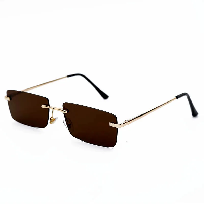 

New Luxury Brand Rectangle Ladies Sunglasses Women Rimless Square Polarized Sun Glasses For Ladies Zonnebril Dames Vrouwen Bril