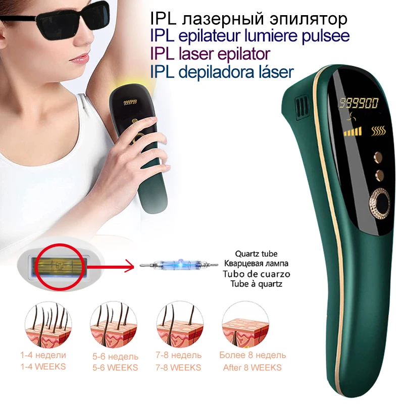 

Laser Epilator Ipl Hair Removal Photoepilator Use 990000 Flash Permanent 5-12 J Painless shaving and hair removal depilador