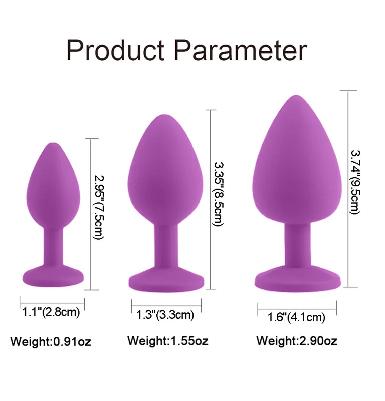 Силиконовая Анальная пробка анальная унисекс секс-пробка 3 разных размера