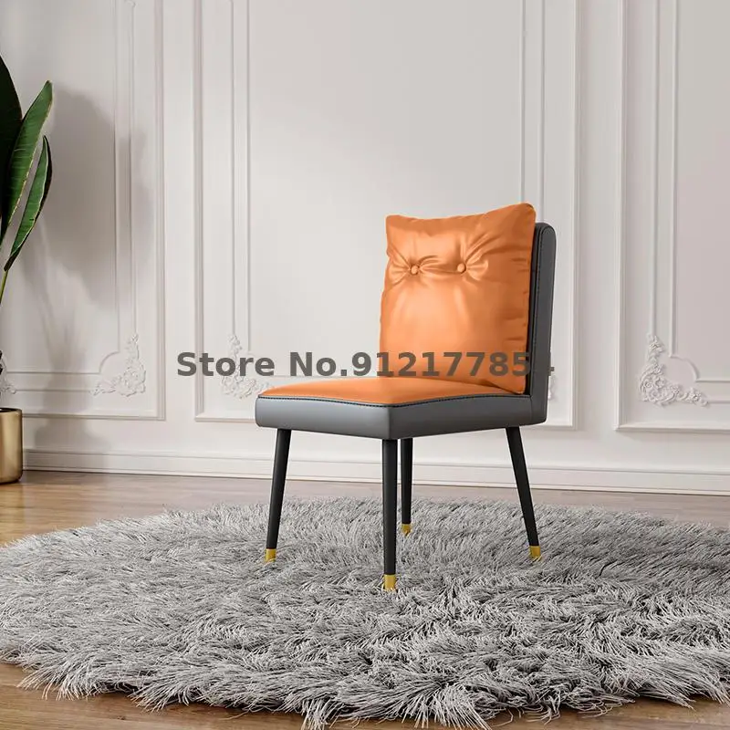 Кожаный обеденный стул в скандинавском стиле домашний стол для спальни кресло