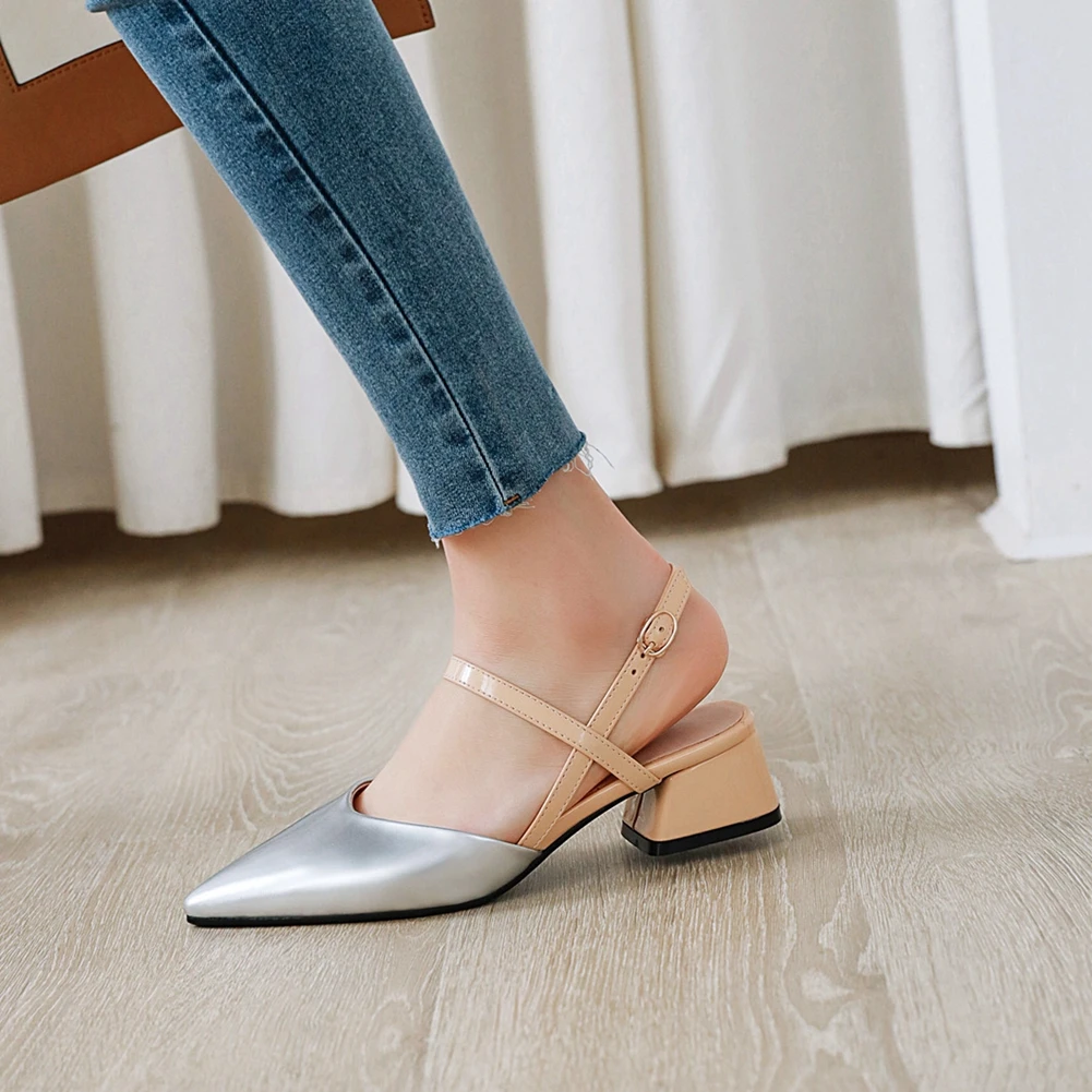 

fanyuan New Arrivals 2020 Square Heels Buckle Strap Summer Sandals Women Shoes Mixed Colors Office Lady Shoes Woman Sandals