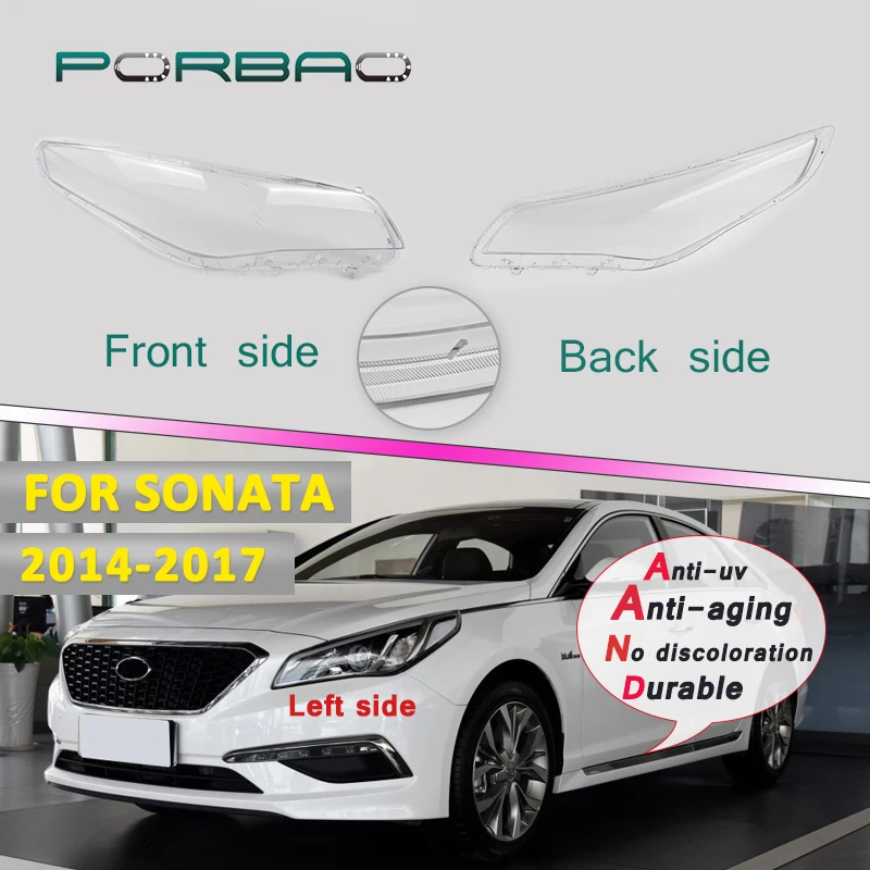 

Transparent Headlight Lens Cover for Hyundai Sonata 2014 2015 2016 4Doors Lampshade Headlamp Clear Shell Auto Replacement Parts