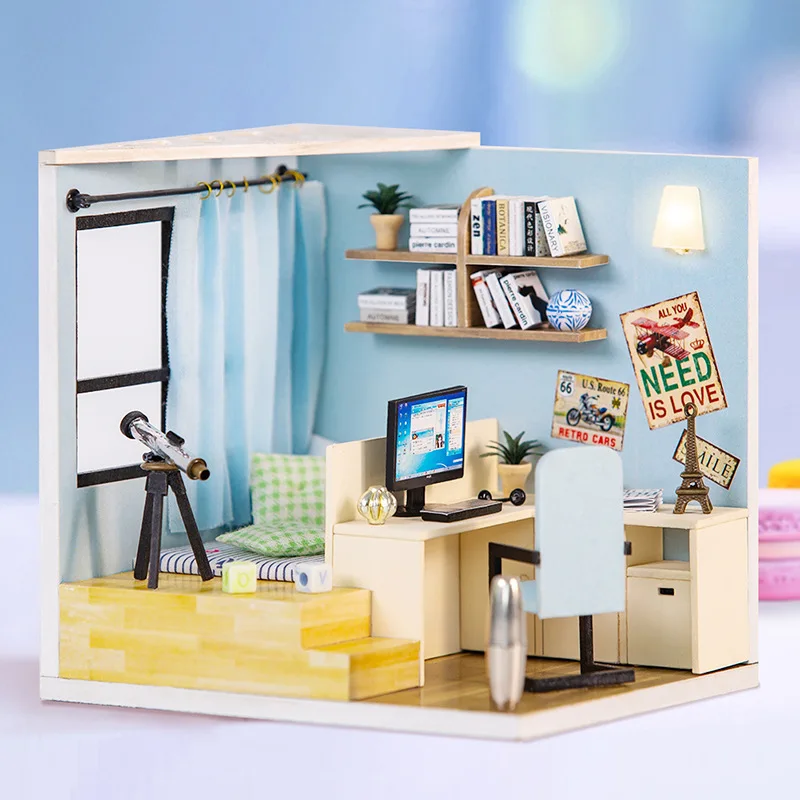 Diy Миниатюрный Кукольный дом миниатюрный 3D Деревянный домик игрушки для детей