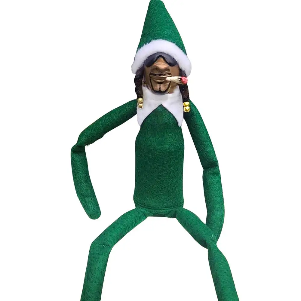 

Snoop On A Stoop Elf Doll Christmas Plush Bendy Naughty Novelty Toy Soft Stuffed Figure Decor Poseable 90s Hip Hop Artists Snoop