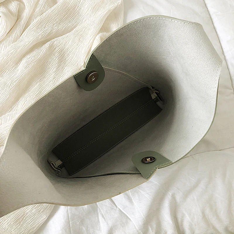 Женская сумка-мешок из ПУ кожи с ручками и плечевым ремнём | Багаж сумки