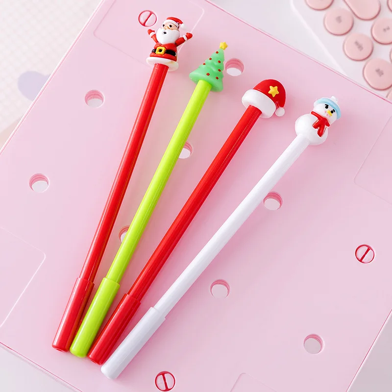 20Pcs/Lot Christmas Cute Gel Pen Decorations Santa Gift Box Cartoon Kawaii Neutral Pens for Students in School Office Stationary - купить по