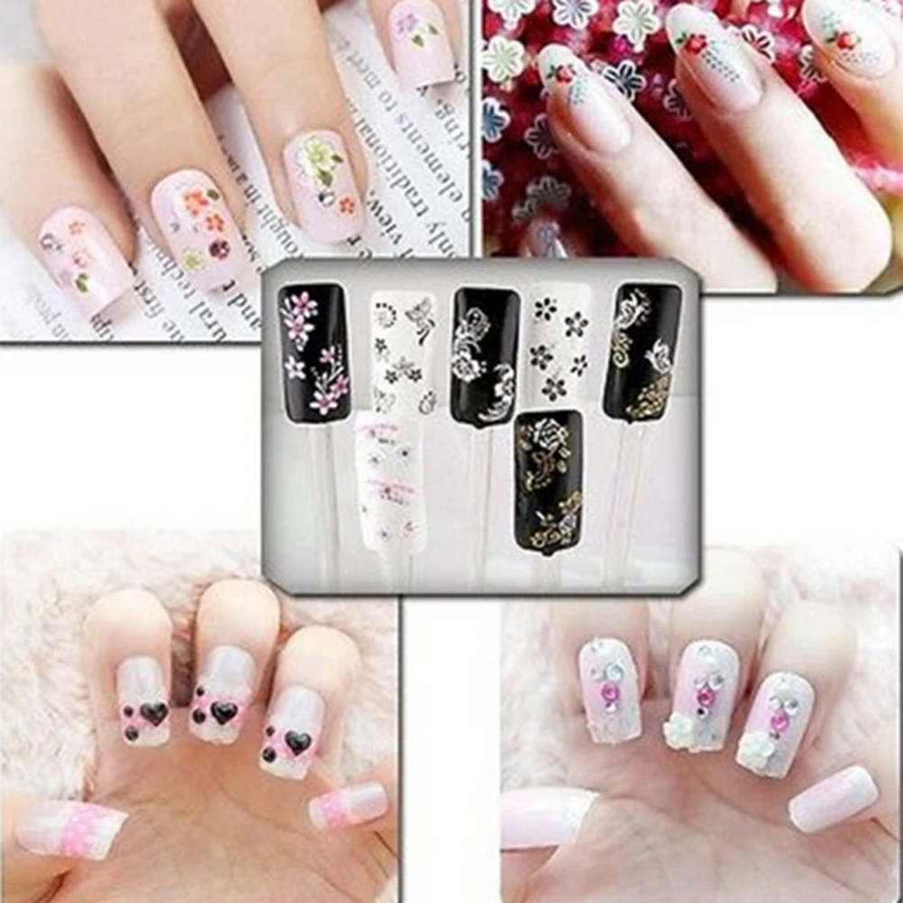 

Fashion 10 Sheets Multi-type Nail Art Water Transfer Stickers 3D Design Manicure Tips Decal Decoration