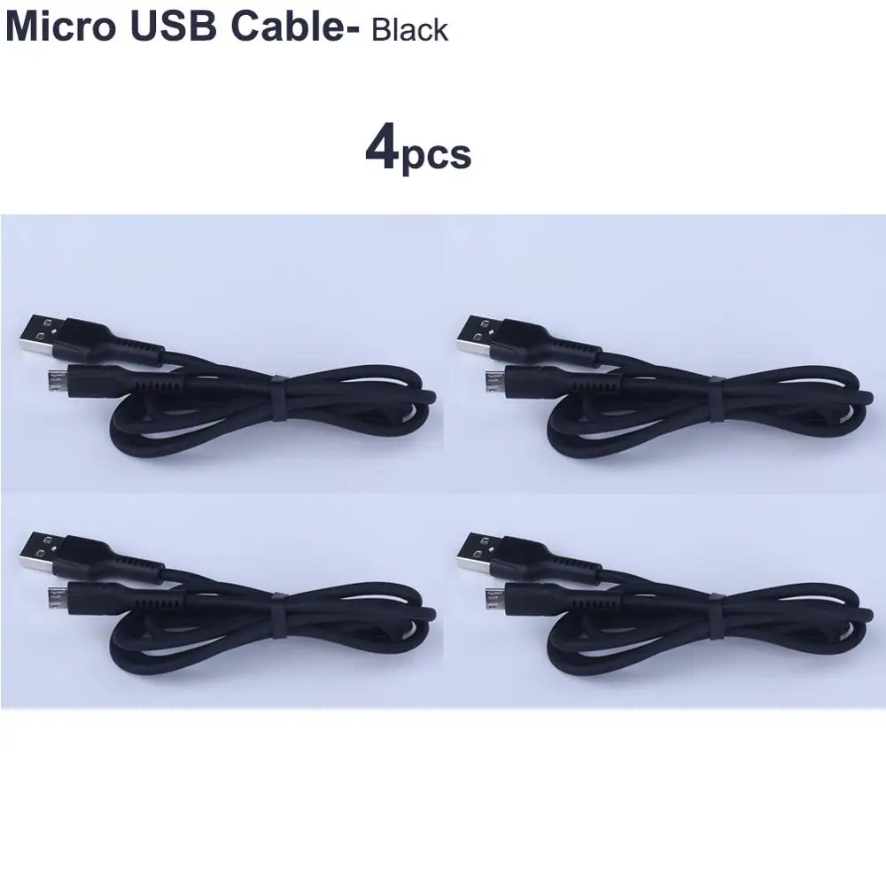 Силиконовый Micro USB кабель Быстрая зарядка передачи данных зарядное устройство для Android шнур Тип 2.4A 1m 2a для SAMSUNG huawei Xiaomi Мобильный телефон - Цвет: 4Black USBcharging