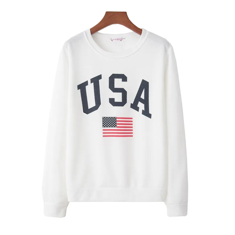 Женская толстовка с длинным рукавом круглым вырезом и надписью|Женские