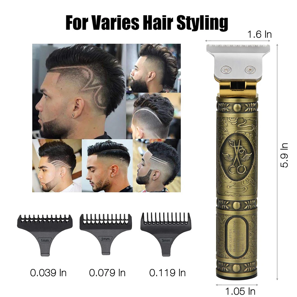 

Professional Electric Hair Clipper T-Blade Trimmer Barber Hair Cut Wireless Haircut Chargeable for Men Cutter Shaving Machine