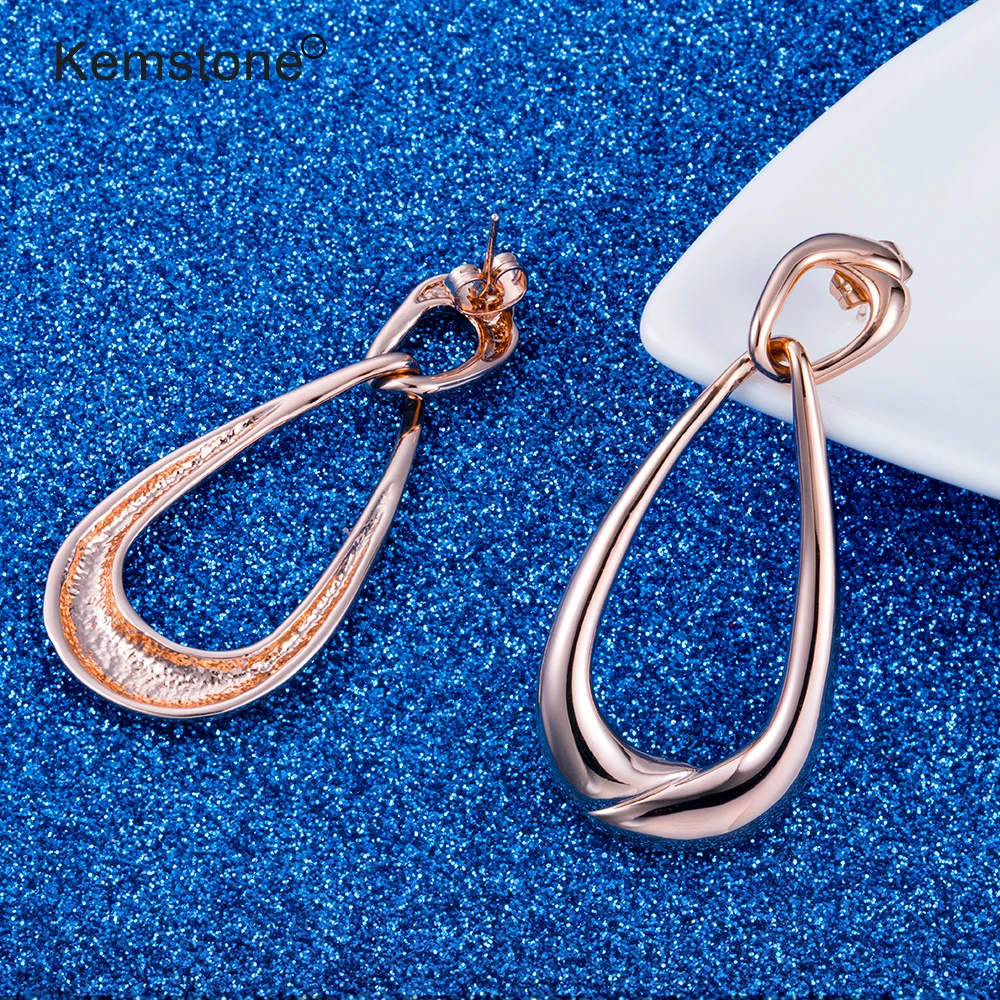 Серьги-подвески Kemstone женские из сплава Висячие ювелирные изделия цвета розового