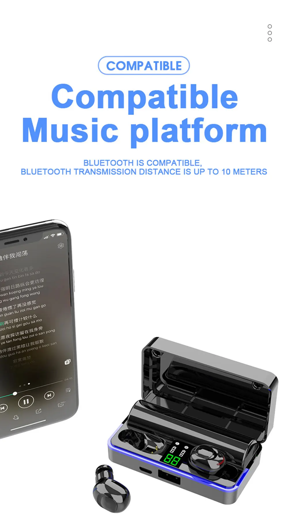 W12, TWS, Bluetooth 5,0, беспроводная гарнитура, наушники, мини наушники, HIFI звук, наушники в ухо, 1800 мАч, Powerbank с микрофоном для телефона