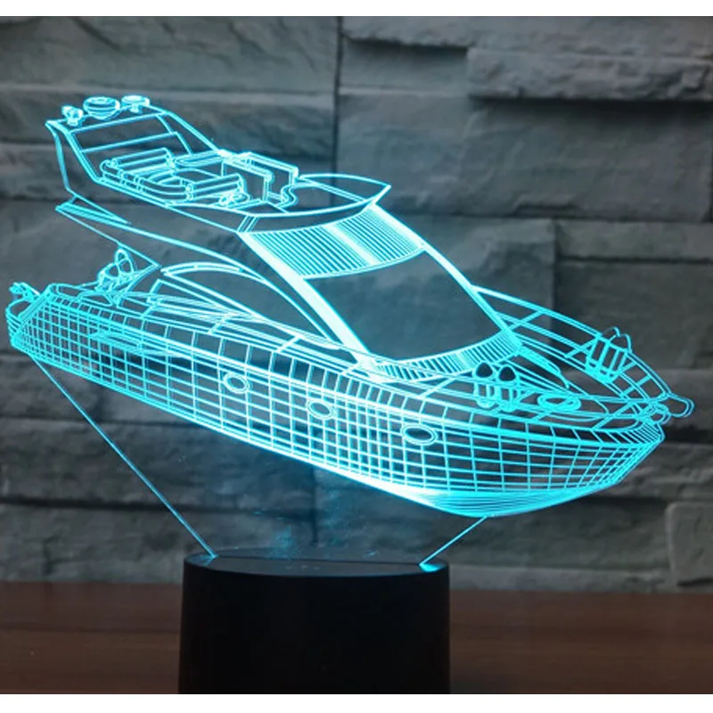 Светодиодный ночсветильник 3D для яхты светильник лампа украшения дома с 7