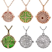 2021 hollow fashion aromatherapy locket necklace essential oil diffuser perfume locket pendant party jewelry accessories unisex