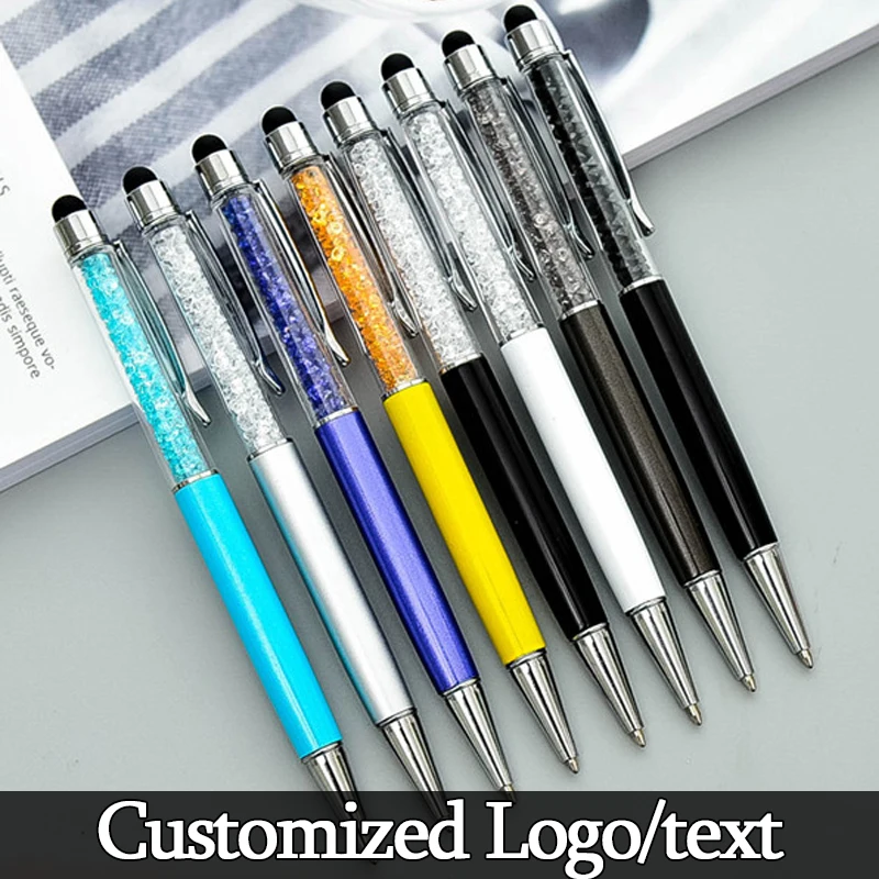 Красивая шариковая ручка с кристаллами модный креативный стилус сенсорная для