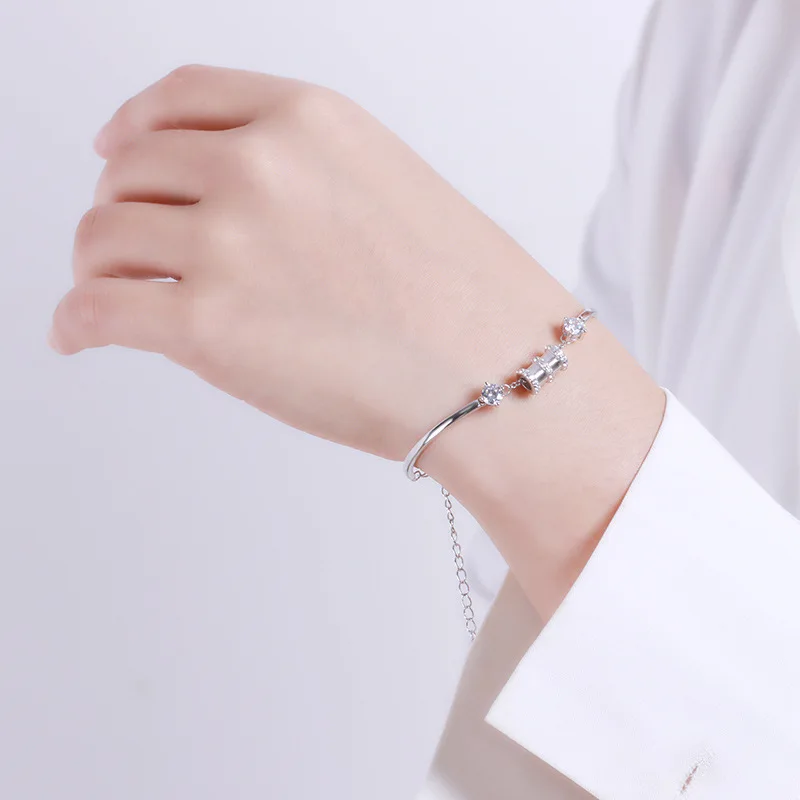 

925 Sterling Silver Small Waist Bracelet Female Net Red Vibrato with the Same Bracelet Niche Design Ins Jewelry Valentine's Day