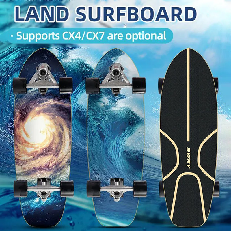 

75 см скейтборд Land Surf скейтборд Youth Urban Road Brush уличный скутер Модный узор профессиональные дорожные скейтборды